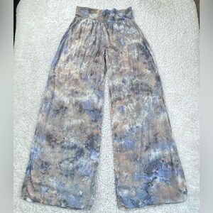 Hard Tail Tie Dye Wide Leg Pants Silky Feel High Rise Large made in USA boho